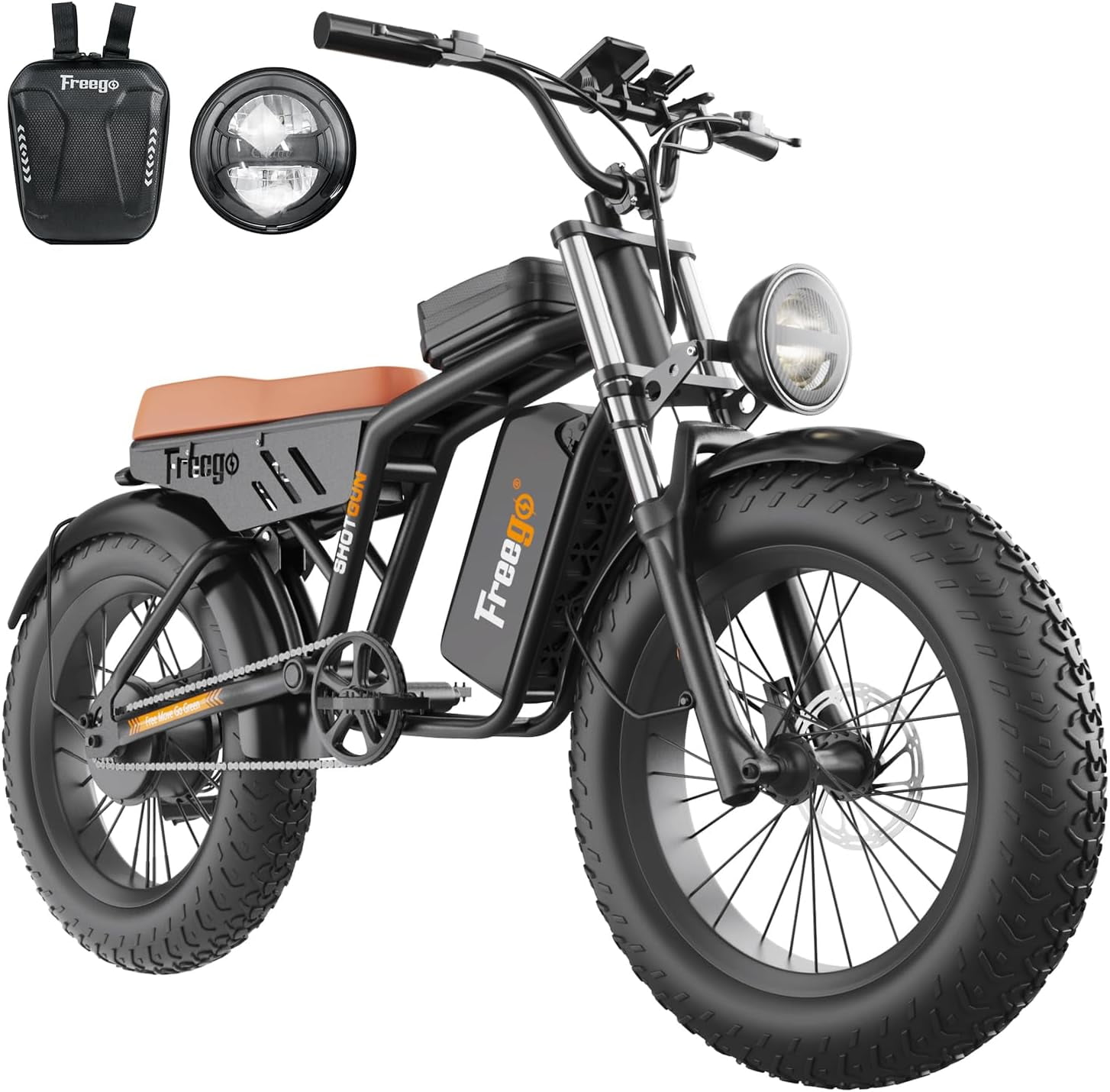 Freego Electric Bike for Adults, 1000W/48V/12.5Ah, 20x4.0 Fat Tires Ebike Off Road Electric Bicycles with Removable Battery, 28MPH & 30 Miles E Bike, for Teenage and Women 411-58
