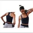 thumbnail image 2 of Camisetas de Tirantes para Mujer, Sin Mangas, con Cuello Cuadrado, Sin Costuras, Espalda Cruzada, para Gimnasio, Yoga y Deportes. Negro S, 2 of 6