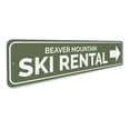 thumbnail image 3 of Ski Rental Arrow Sign Mountain Cabin Decor Skiing Aluminum Sign - 4x18 inches, 3 of 4