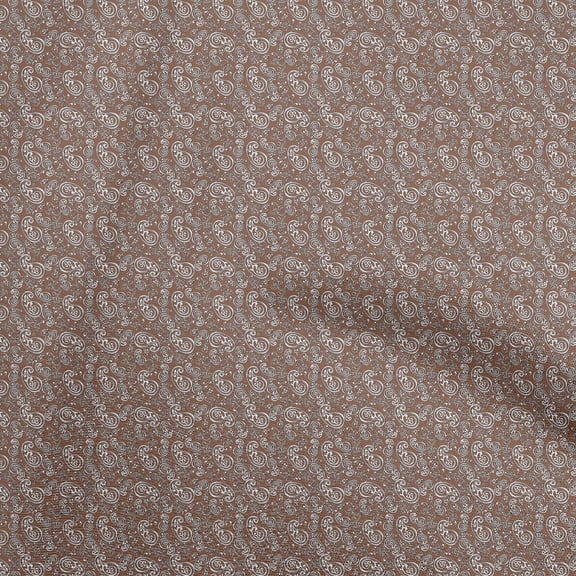oneOone Polyester Spandex Brown Fabric Asian Block Print Quilting Supplies Print Sewing Fabric By The Yard 56 Inch Wide