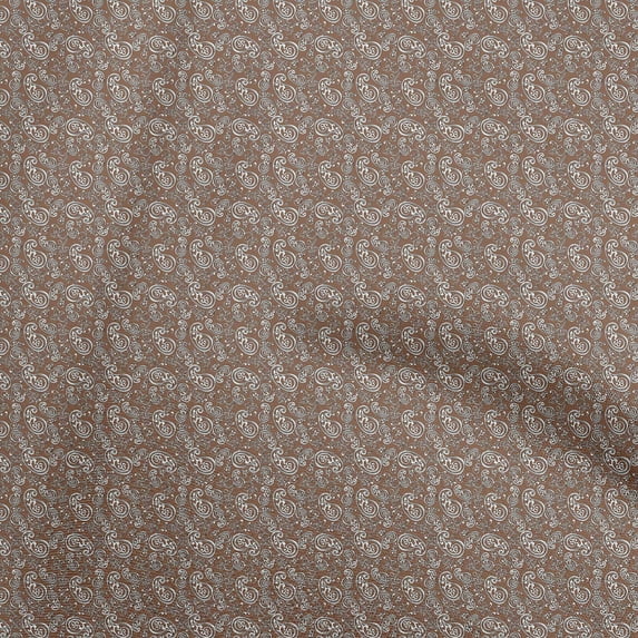 oneOone Cotton Cambric Brown Fabric Asian Block Print Sewing Material Print Fabric By The Yard 42 Inch Wide