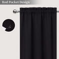 thumbnail image 5 of Haperlare Black Valance Curtain Farmhouse Blackout Curtains Thermal Insulated Window Treatment Rod Pocket for Home Decor 1 Panel for Bathroom, 5 of 7