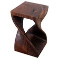 thumbnail image 3 of Home Square 20x12" Traditional Wood Twist End Table in Mocha Brown - Set of 2, 3 of 7