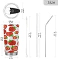 thumbnail image 3 of Summer Strawberry Tumbler with Straw Lid, 20oz Stainless Steel Tumbler Cup Double Wall Vacuum Insulated Travel Coffee Mug for Hot and Cold Drinks, 3 of 6