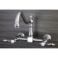 thumbnail image 3 of Kingston Brass Wall Mount Kitchen Faucets With Matte Black Finish KS1240TAL, 3 of 7