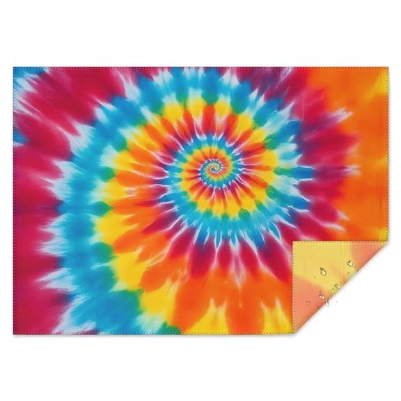 Colorful Rainbow Tie Dye Spiral Pattern Rectangle Tablecloth 60"x84",Waterproof Polyester Rectangle Table Cloth, Wipeable Spillproof Polyester Tablecloth for Dining, Camping, Indoor and Outdoor