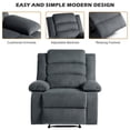 thumbnail image 3 of DREAMSIDEA Manual Push Back Recliner Armchair Corduroy Wingback Recliner Chair for Living Room, Corduroy Recliner Chair Reading Chair ( Dark Gray&3-Section Back, Set of 1), 3 of 6