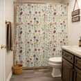 thumbnail image 5 of Xipuska Farmhouse Floral Shower Curtain - Water Repellent Fabric Shower Curtains Washable, Pastoral Country Watercolor Flower Herb Decorative Cloth Bathroom Curtains Modern Bath Decor 72"x78", 5 of 6