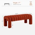 thumbnail image 3 of Zesthouse 43.3″ End of Bed Bench, Velvet Tufted Upholstered Ottoman Bench with Padded Seat and Solid Wood Leg, Modern Entryway Bench for Bedroom, Living Room, Rust, 3 of 10