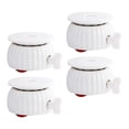 thumbnail image 2 of Rueda giratoria redonda de 4 Uds con freno, rotación de 360  degree, fácil de instalar para cajones móviles, ruedas para muebles de banco de trabajo Rueda Roja Blanca, 2 of 8