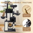 thumbnail image 4 of Einfach 65.7" Large Cat Tree and Tower for Cats, Condo House with Hammock, 2 Scratching Boards & 5 Scratching Posts, Dark Blue, 4 of 10
