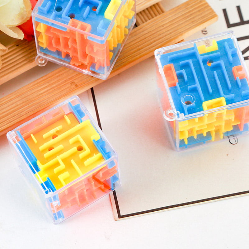 3 PCS Mini 3D Maze Toy Transparent Beads Brain Teaser Game Toy Labyrinth Ball Rotate Children Puzzle Intelligence Trianing for Party,Thanks Giving,Christmas Birthday Gift
