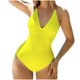 thumbnail image 2 of Trajes de baño de una pieza para mujer Traje de baño de cuello en V de color sólido para mujer Traje de baño de bikini dividido Traje de baño para mujer, 2 of 5