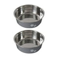 thumbnail image 1 of Cuenco de acero inoxidable para perros, cuenco antideslizante para perros medianos y grandes, paquete de 2, 1 of 5