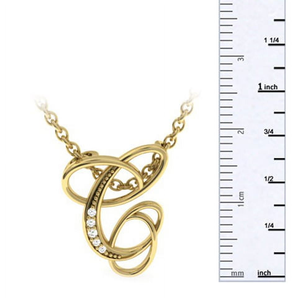 SuperJeweler C Initial Necklace In Yellow Gold With 5 Diamonds, Serif Style, With Free 18 Inch Cable Chain, For Women