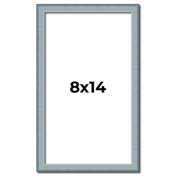 8x14 Frame Rustic Sky Blue Solid Wood Picture Frame | 0.75 Inch Moulding Width |Includes UV Acrylic
