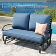 thumbnail image 3 of Vicllax 7-Seater Patio Conversation Set Metal Outdoor Furniture Set with Coffee Table, Blue, 3 of 11
