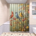 thumbnail image 2 of Ryvnso 4 Pcs Group Of Birds Bathroom Shower Curtain Set with 12 Hooks Bath Mat Toilet Lid Cover, 2 of 8