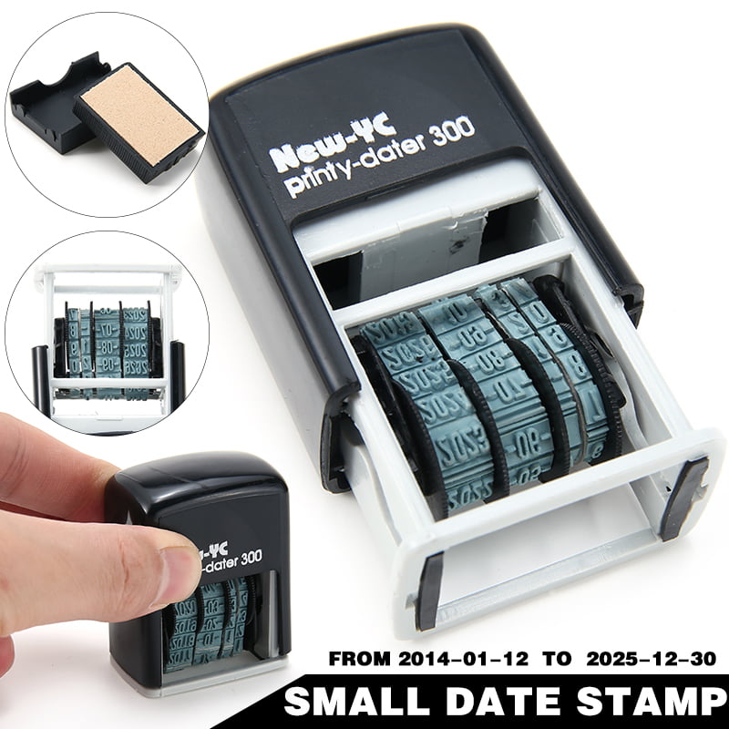 Black S-300 Mini Date Stamp Self-Inking Rubber Stamp Stationery Business Office 