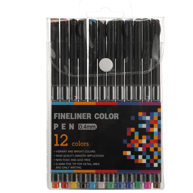Yao 12 Colors Journal Planner Pens, Colored Fine Point Markers Drawing Pens Porous Fineliner Pen for Writing Note Taking Calendar Agenda Coloring - Art School Office Supplies