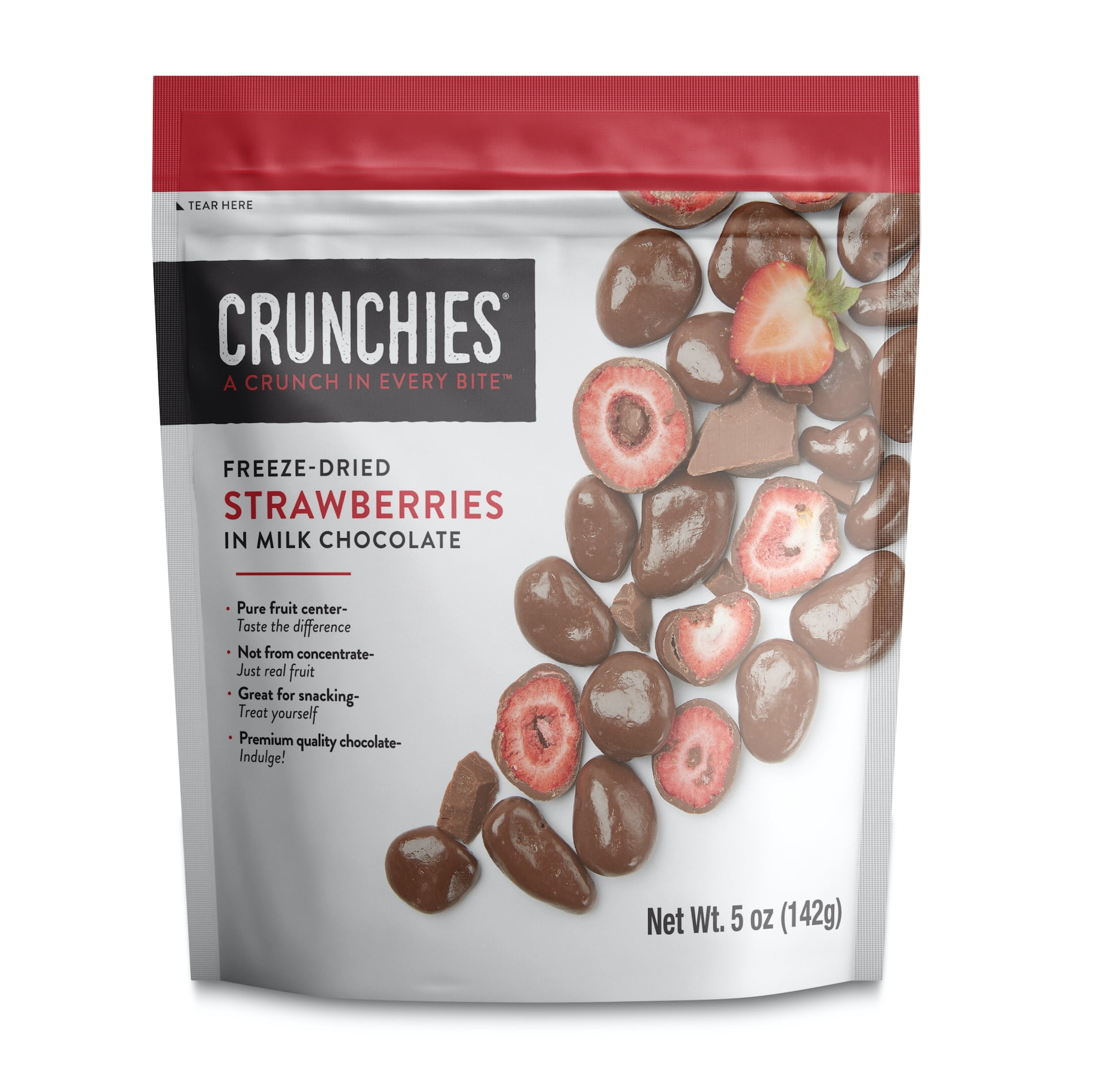 Crunchies Freeze Dried Strawberries in Milk Chocolate, 5 ounces, (6