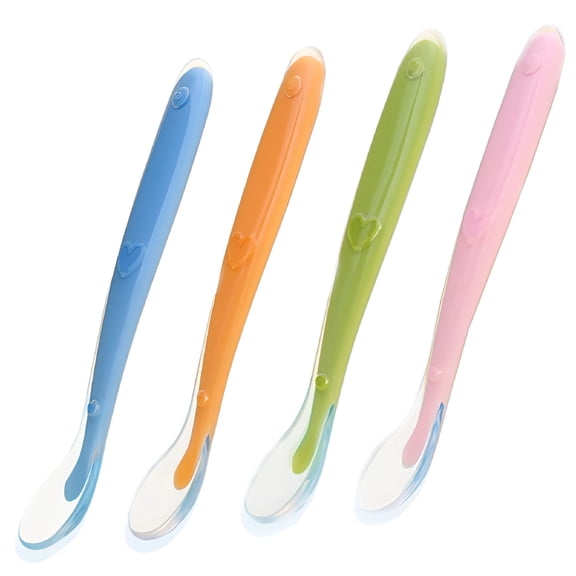 ACDANC Baby Spoon,4 Spoons,Baby Feeding Spoon,Porridge Spoon,Soft,BPA-Free,for Infants from 3 Months,Silicone
