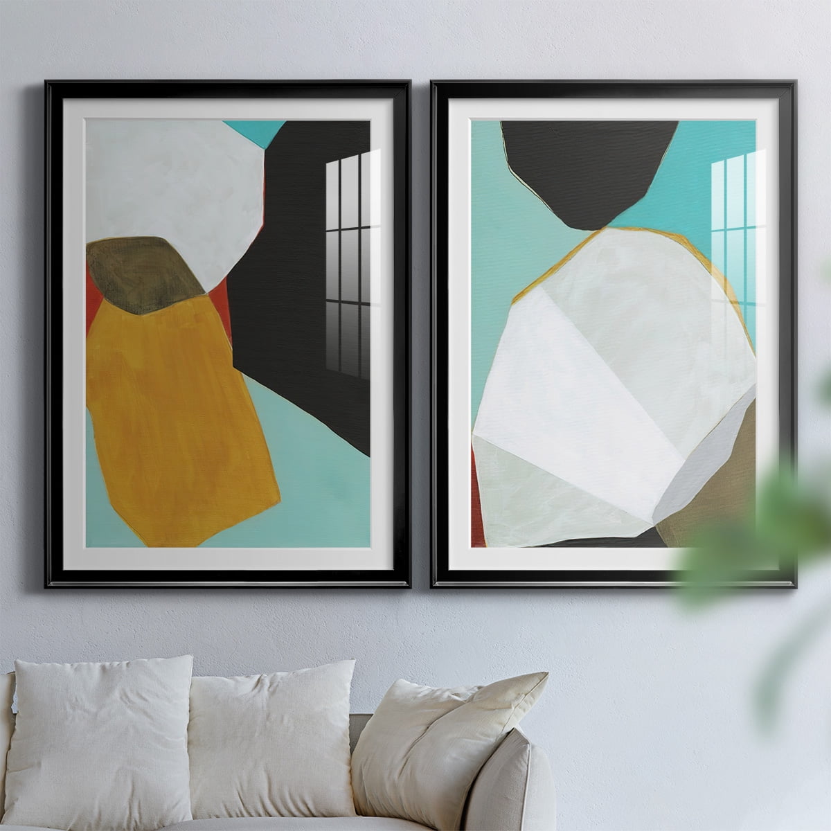 Wexford Home Graphica I Premium Framed Print, 22.5" x 30.5" - Ready to Hang, Black (Set of 2)