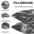 thumbnail image 5 of Black Grey Ombre Throw Pillow Covers 20x20 Inch Set of 2, Abstract Grey Wave Texture Gradient Waterproof Outdoor Pillow Covers, Decorative Cushion Pillowcases for Couch, Sofa, Bed, Garden, Patio, 5 of 9