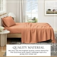 thumbnail image 2 of Cotton Heathered Melange Jersey Knit Bed Sheet Set (Twin / Twin XL, Terracotta), 2 of 7