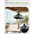 thumbnail image 3 of Zardon 20" Modern Outdoor Ceiling Fan with Light - Remote & App Control, 6 Speeds, 3 Color Temperatures for Patio, Entryway, Outdoor, Black, 3 of 10