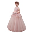 thumbnail image 3 of MAIHAN Girl Dress for Wedding Pageant Tulle Ball Gown Prom Kids Princess Birthday Party Bridesmaid Maxi Dresses(Pink,11-12 Years), 3 of 7