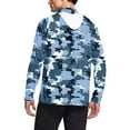thumbnail image 3 of DDAPJ pyju Fishing Shirts for Men Hooded Sun Shirt with Mask Long Sleeve UPF 50 Rash Guards Cooling Lightweight Camouflage Hoodies Blue L, 3 of 6