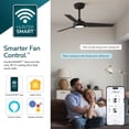 thumbnail image 6 of Hunter ZenTech 52 Inch Smart Ceiling Fan with LED Light for Bedroom or Living Room, Indoor/Outdoor Damp Rated, 3-Blade, Fresh White, Wi-Fi Enabled, Works with Alexa, Google & Apple, 6 of 20