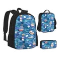 thumbnail image 2 of Naloa Watercolor Ships Print Large Capacity Backpack Lunch Bag Pencil Case Combination 3 Piece Set for Student, 2 of 8