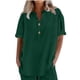 thumbnail image 5 of Camisas para mujer,Conjunto de top y pantalón corto de manga corta holgado e informal para mujer, 100 % poliéster, cuello en V, ideal para el hogar, sopatenor, 5 of 8