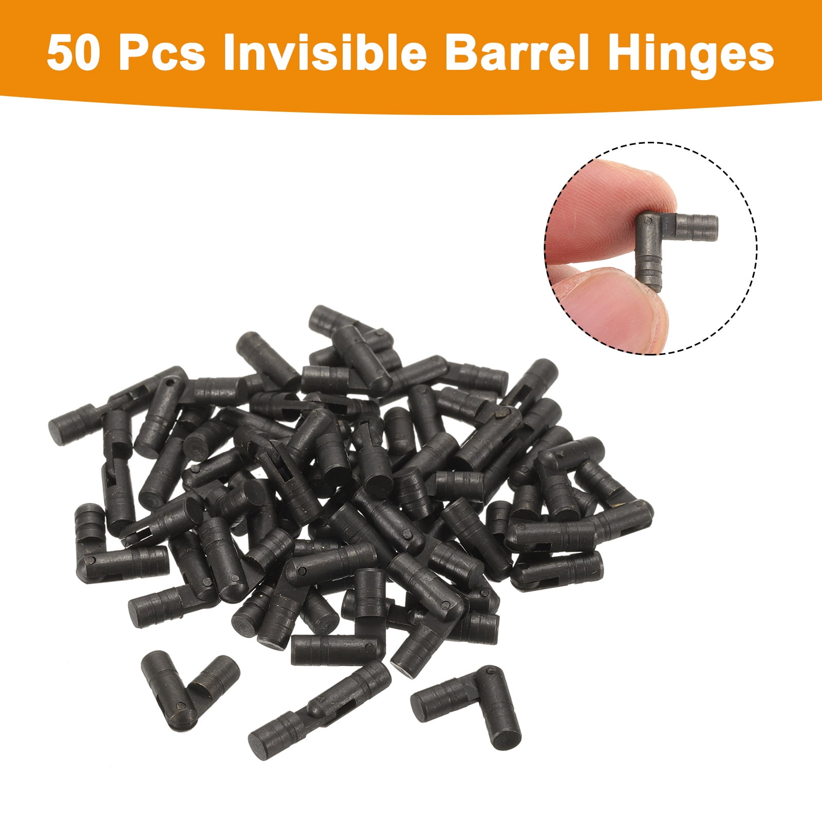 Unique Bargains Invisible Barrel Hinges Brass Concealed Hidden Barrel Hinge 4x20mm Black