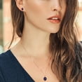 thumbnail image 3 of Gem Stone King 8.10 Ct Blue Sapphire 18K Rose Gold Plated Silver Pendant and Earrings Jewelry Set, 3 of 3