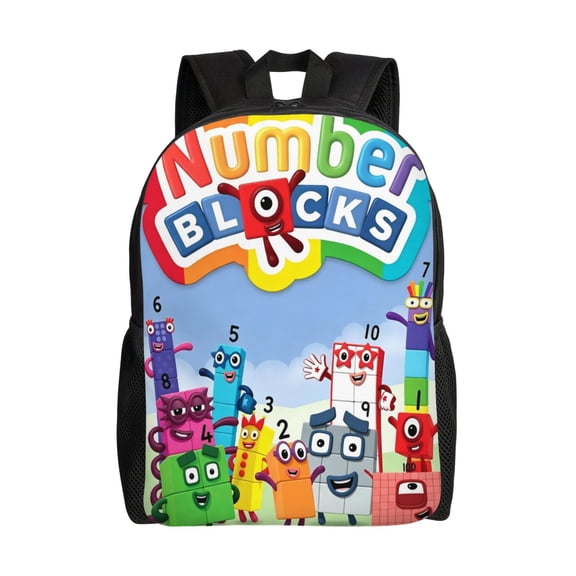 Number-blocks Backpacks Travel Laptop Backpack Lightweight Bookbags Casual Daypack