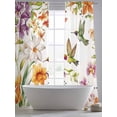 thumbnail image 4 of Spring Floral Sheer Curtains 84 Inch Length 2 Panels Set, Summer Botanical Birds Colorful Vintage Voile Window Treatment Rod Pocket Curtains Sheers Drapes for Bedroom/Living Room/Kitchen 52"x84"x2, 4 of 7