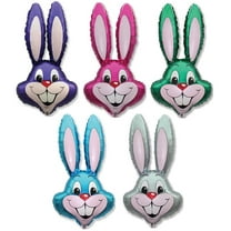 DalvayDelights Rabbit Bunny Balloons, Foil Mylar Easter, (5 Piece)