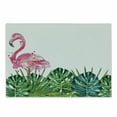 thumbnail image 1 of Tropical Cutting Board, Exotic Nature Botanical Art Leaves and Flamingo Watercolors Print, Decorative Tempered Glass Cutting and Serving Board, Small Size, Green Pink Blue, by Ambesonne, 1 of 1