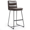 thumbnail image 2 of Set of 2 Ave Iron Frame Gray Faux Leather Dining Chair with Stitching, 2 of 2