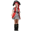 Girls Red Pirate Costume Set with Dress and Hat, L