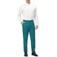 thumbnail image 2 of Lars Amadeus Men's Dress Trousers Solid Color Flat Front Skinny Business Pants, 2 of 6