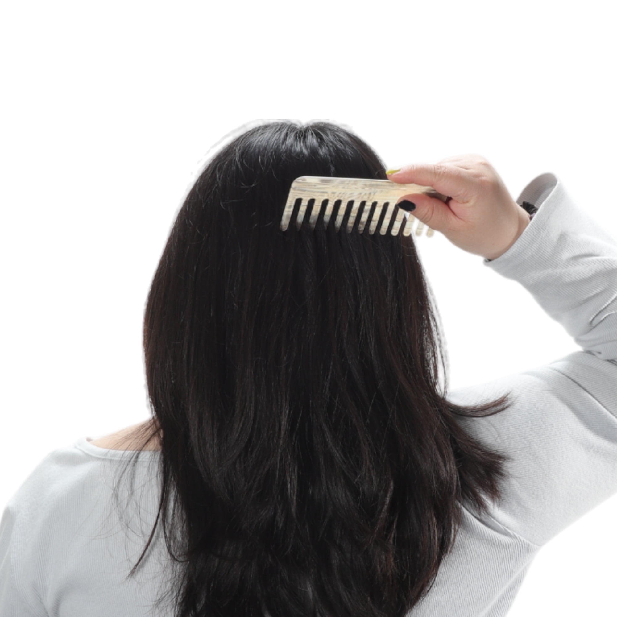 Unique Bargains 1 Pc Vintage Portable Wide Tooth Comb for All Hair Types Gray, Yellow