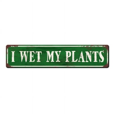 I Wet My Plants Funny Metal Garden Sign Funny Gardener Sign Potting Shed Décor Gardener Gift Gardener Sign Greenhouse Sign Size: 4 x 16 Inch