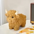 thumbnail image 5 of Xecvkr Cow Resin Statue Scottish Highland Cattle Lifelike Standing Lying Posture Four Colors Tabletop Decor 1 Piece, 5 of 9