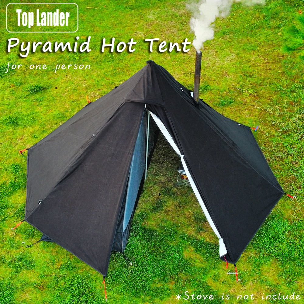One Person Camping Tipi Hot with Stove Jack Winter Teepee for Hunting Hiking Black - Walmart.com