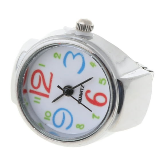 RABBITH Movement Quartz Finger Ring Watch Dial Round Arabic Stainless Steel
