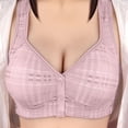 thumbnail image 4 of Gibobby Brasier sin Varilla Sujetador de ropa interior para mujer Sujetador con hebilla abierta en la parte delantera Empuje hacia arriba Sin borde de (Rosa,100C), 4 of 5